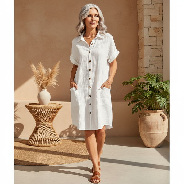 Joy | Button Front Easy Dress