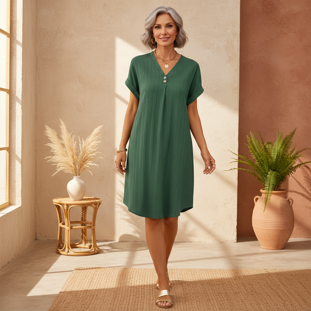 Dylan | Relaxed Button Shift Dress