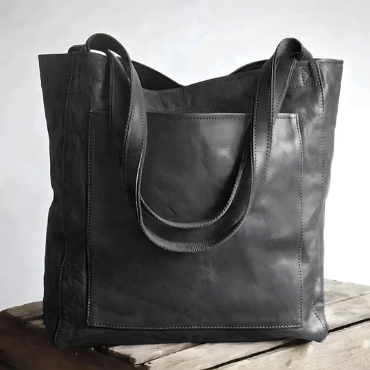 Ysabella | Leather Bag with Outside Pocket