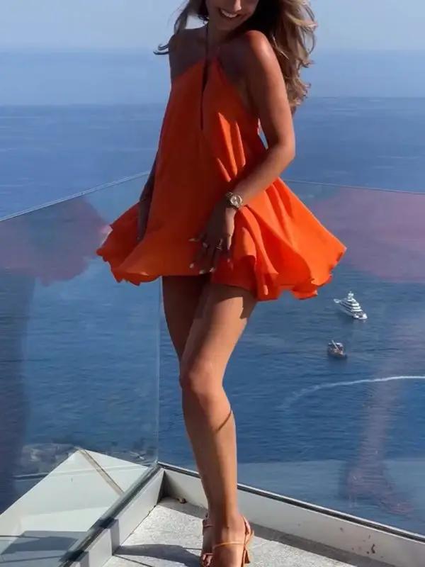 Marian | Mini Dress Halterneck with bow detail