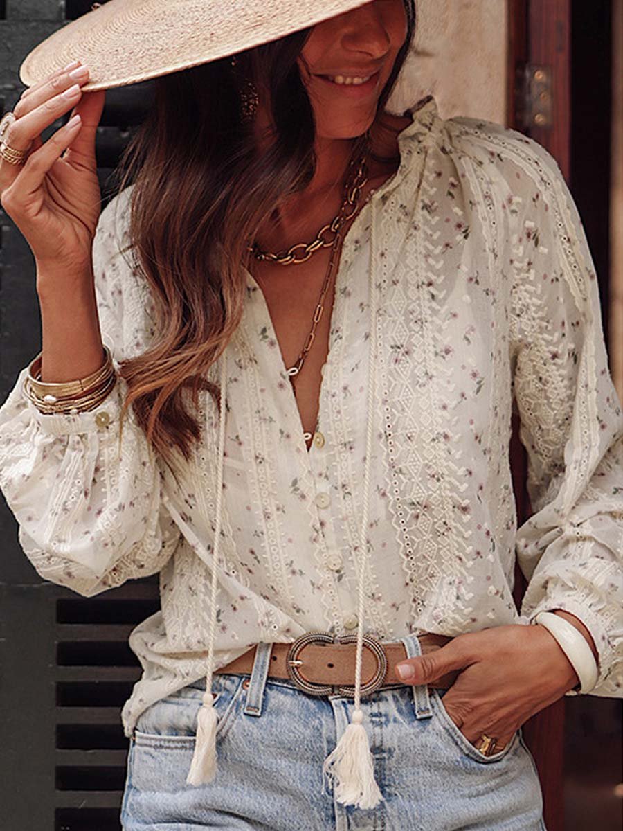 Latina | Embroidered Lace Blouse