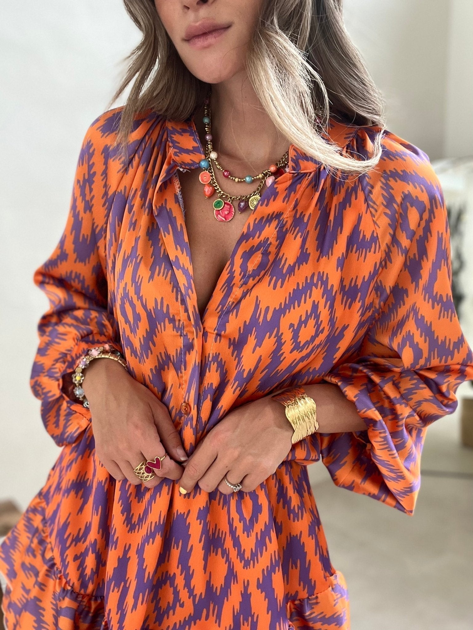Lior | Playsuit with Ikat Print