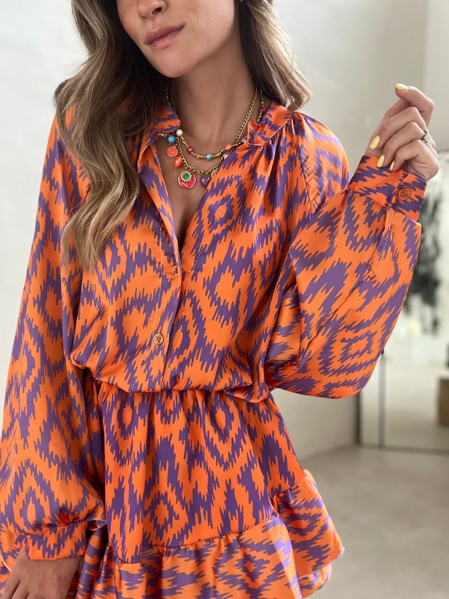 Lior | Playsuit with Ikat Print