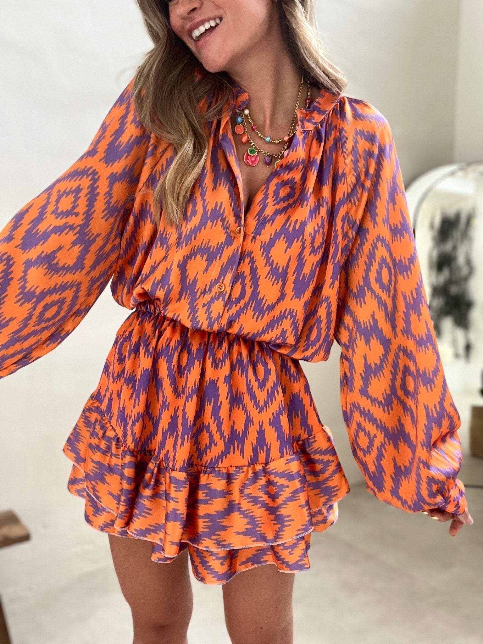 Lior | Playsuit with Ikat Print
