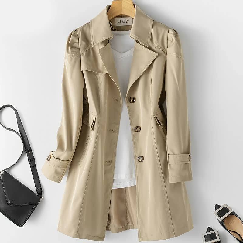 Kenya | Trench Coat with Puff Sleeves