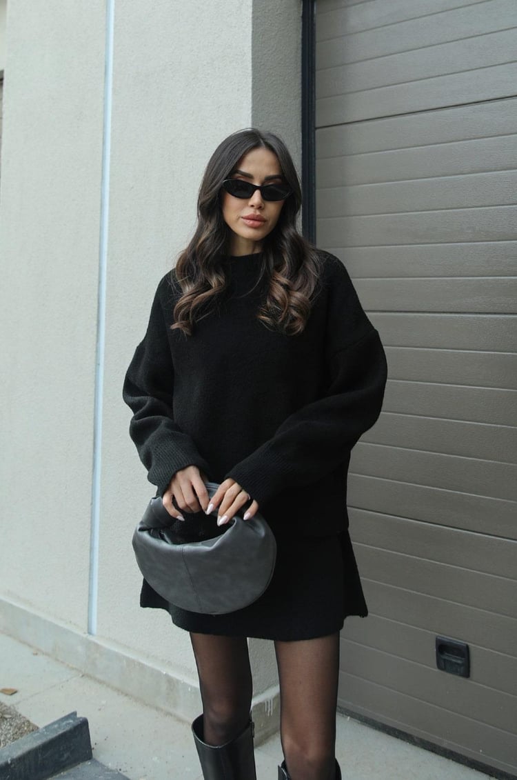 Trisha | Knitted Set with Oversized Sweater & Skirt