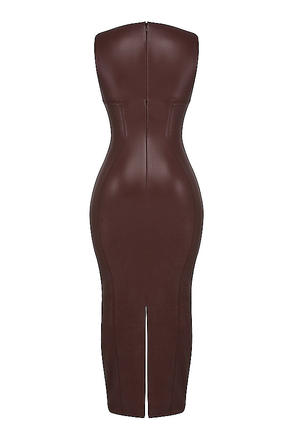 Allysa | Maxi Dress Faux Leather Bodycon