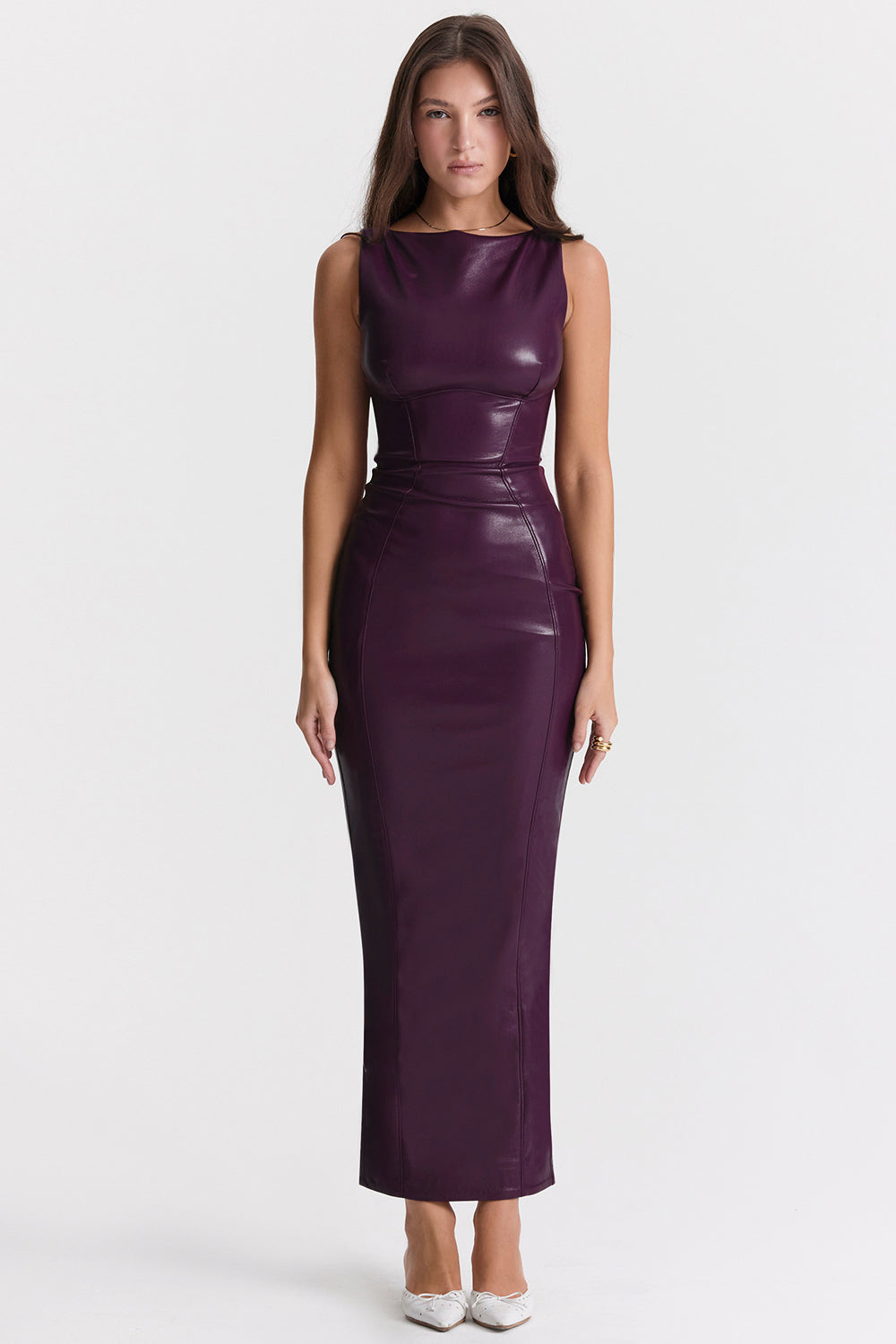 Allysa | Maxi Dress Faux Leather Bodycon